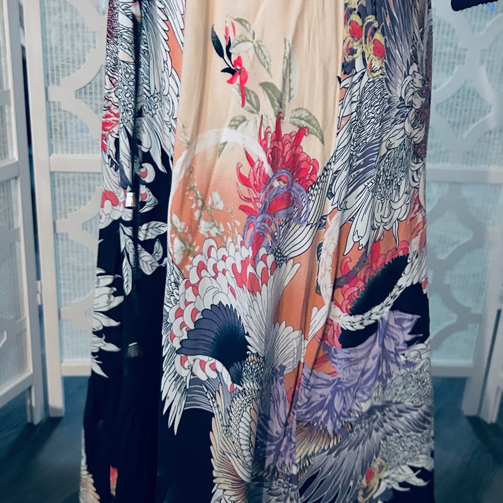 JAASE Boho XS Dress Floral Maxi Dress Patterned Long Peasant Tie Flowers Flowy - Picture 8 of 11